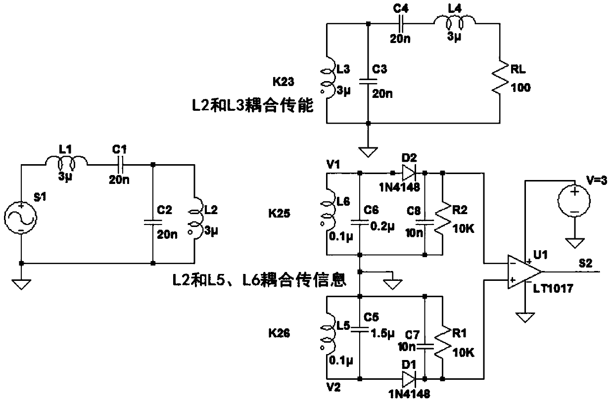 2fsk-based wireless energy and signal synchronous transmission system and method