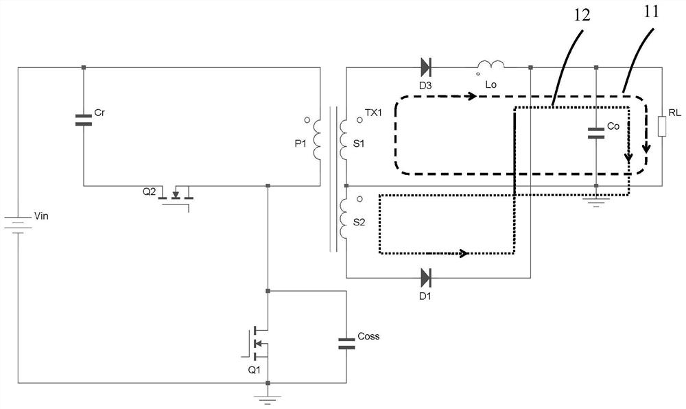 Forward-flyback switching power supply circuit and control method thereof