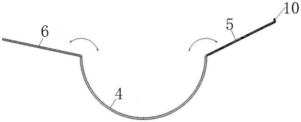 Drainage pipe ditch device and construction method thereof