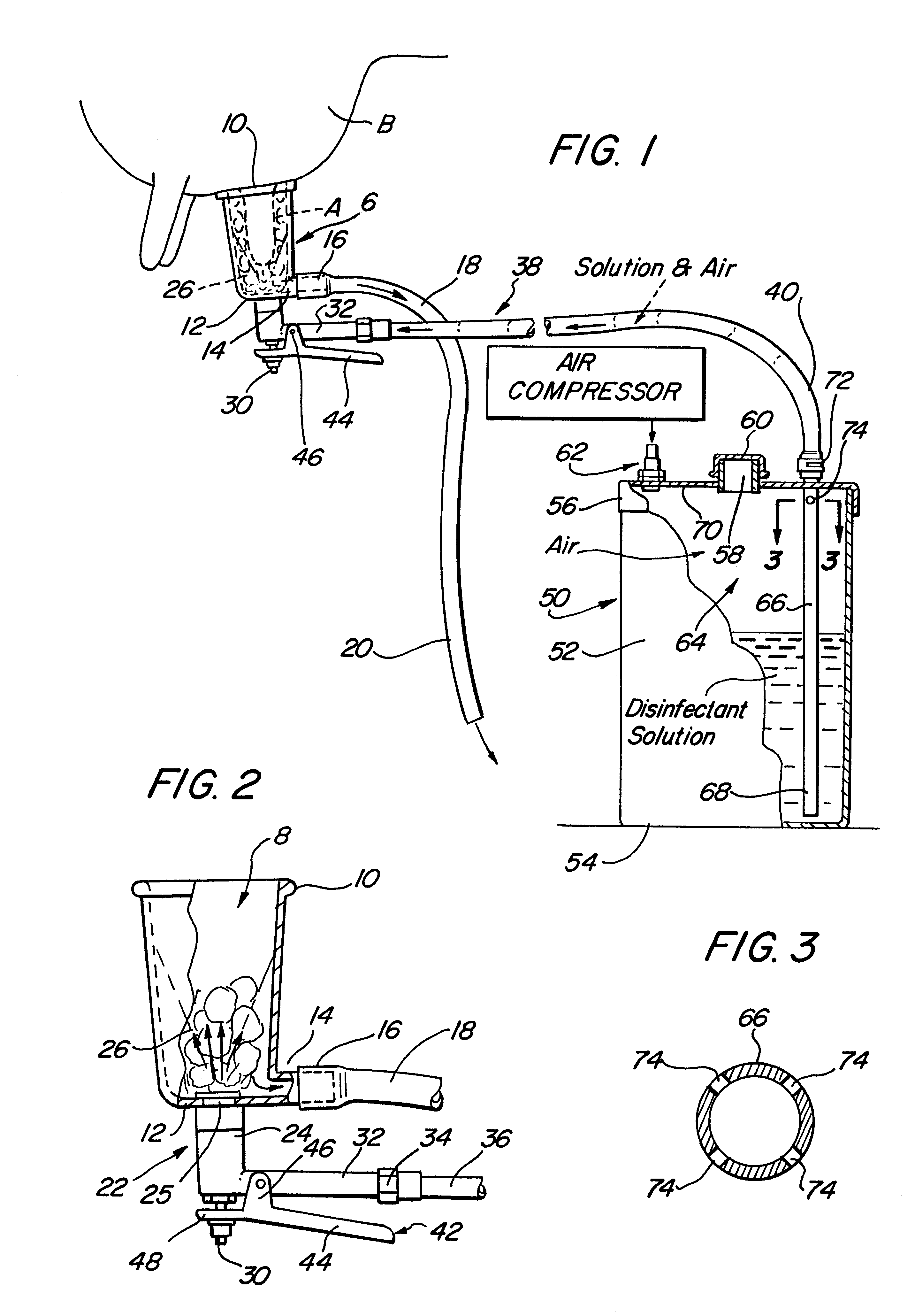 Apparatus and method for producing a foam bovine teat dip