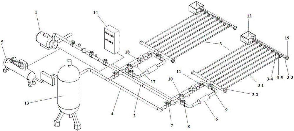 Air-water combined flushing system and method for high-sand-laden water direct drip irrigation capillary tube