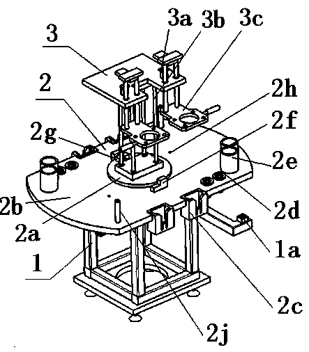 Double-station assembly table for rotary automobile front slide column