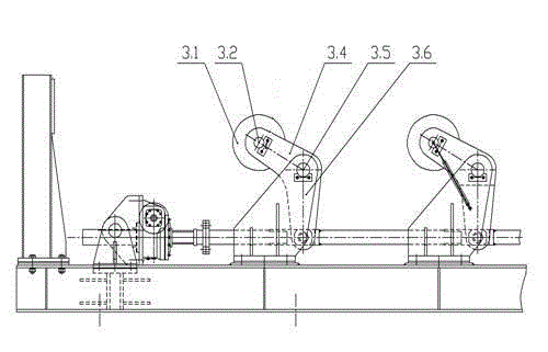 Mandrel screw-on machine pre-screwing and auxiliary machine device