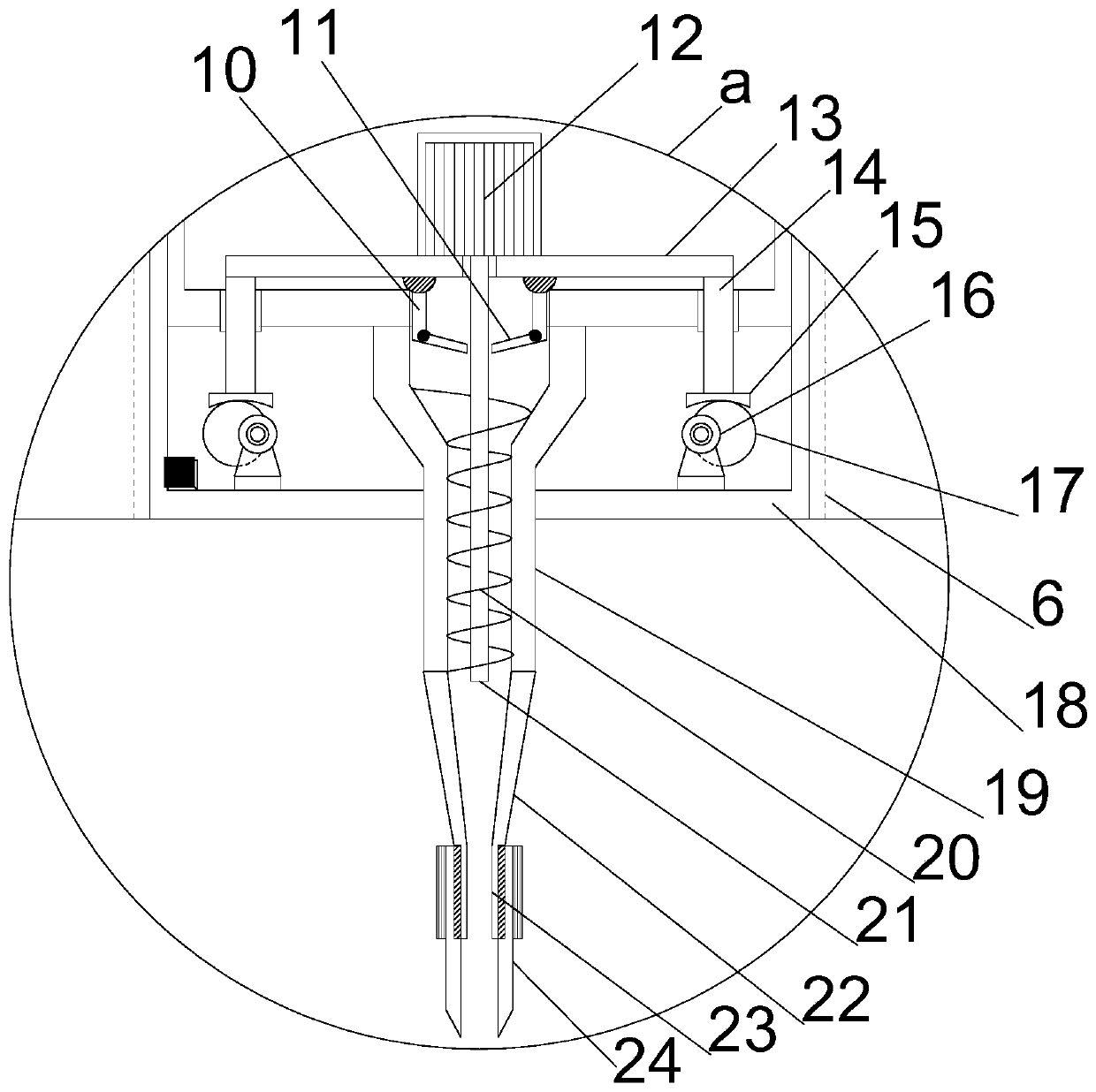 A depth-controlled injection type agricultural fertilization device