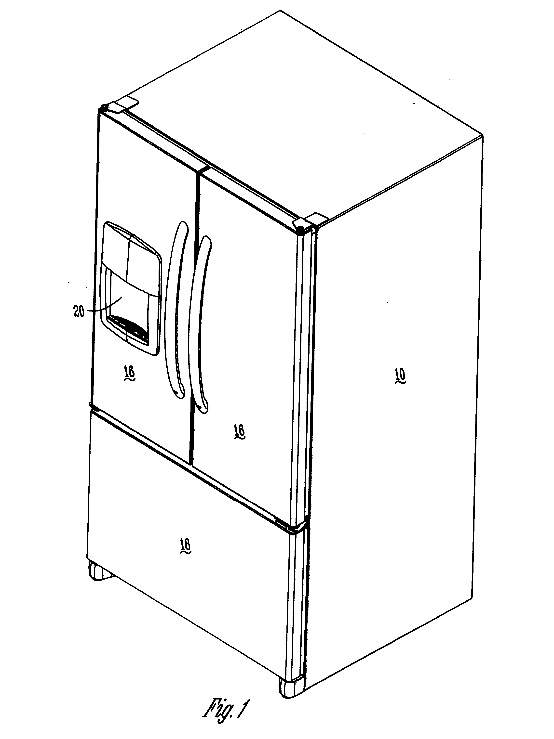 Refrigerator ice compartment with intermediate temperature