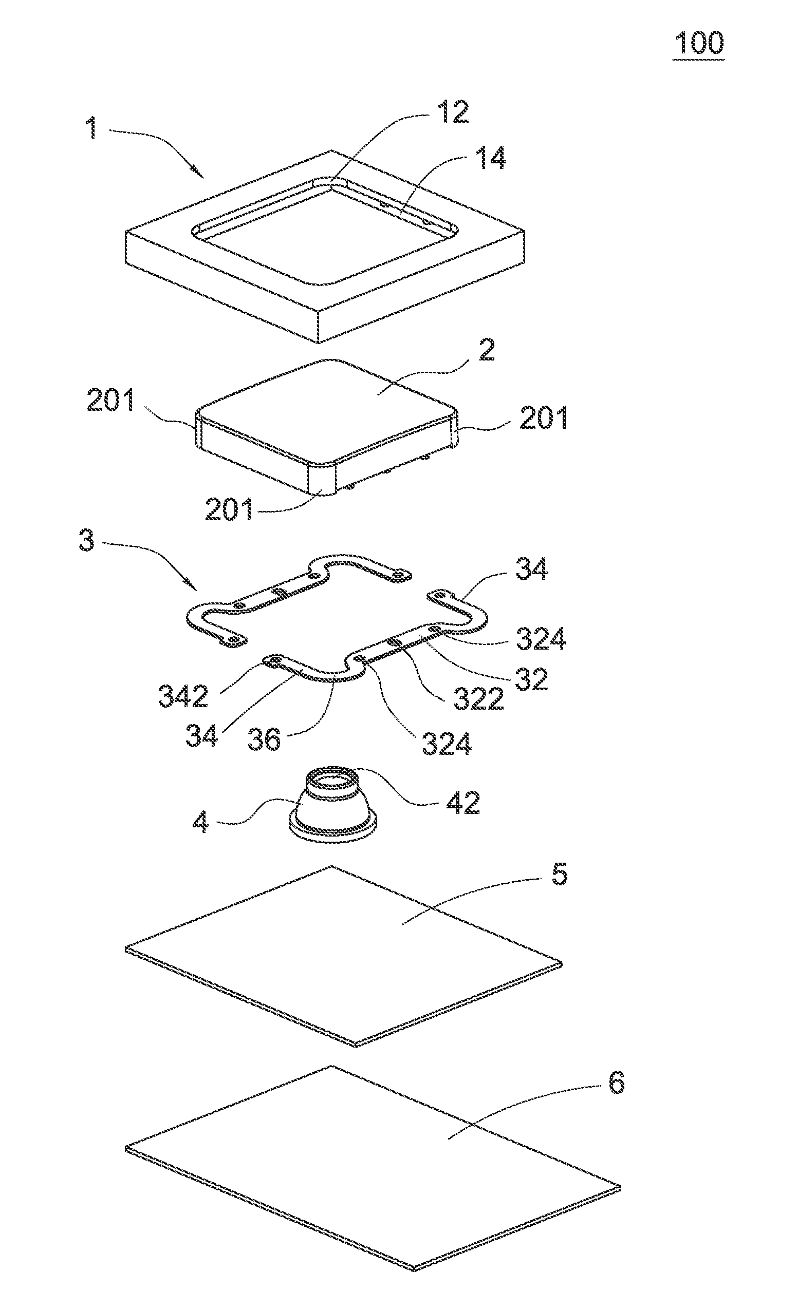 Depressible key structure