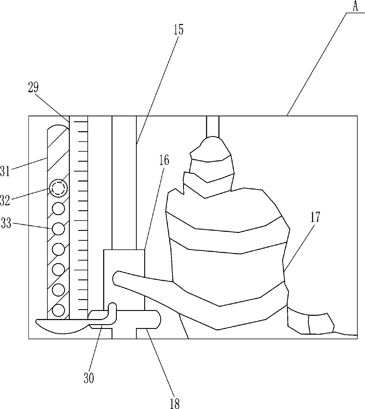 Wood block punching instrument for solid wood sofa machining