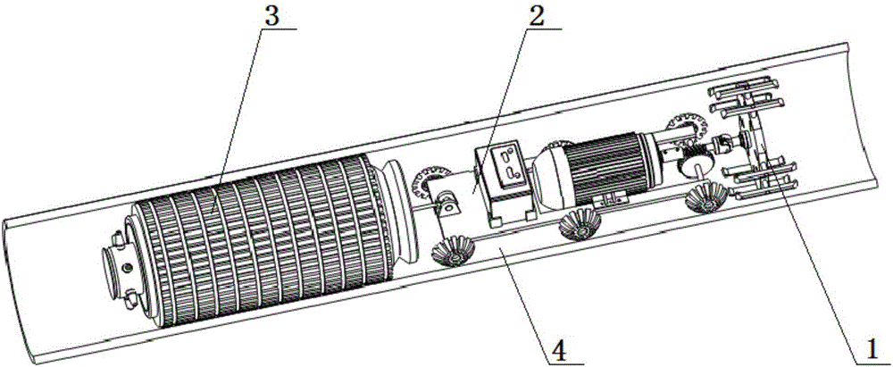 An automatic derusting and painting equipment for the inner wall of the pipeline