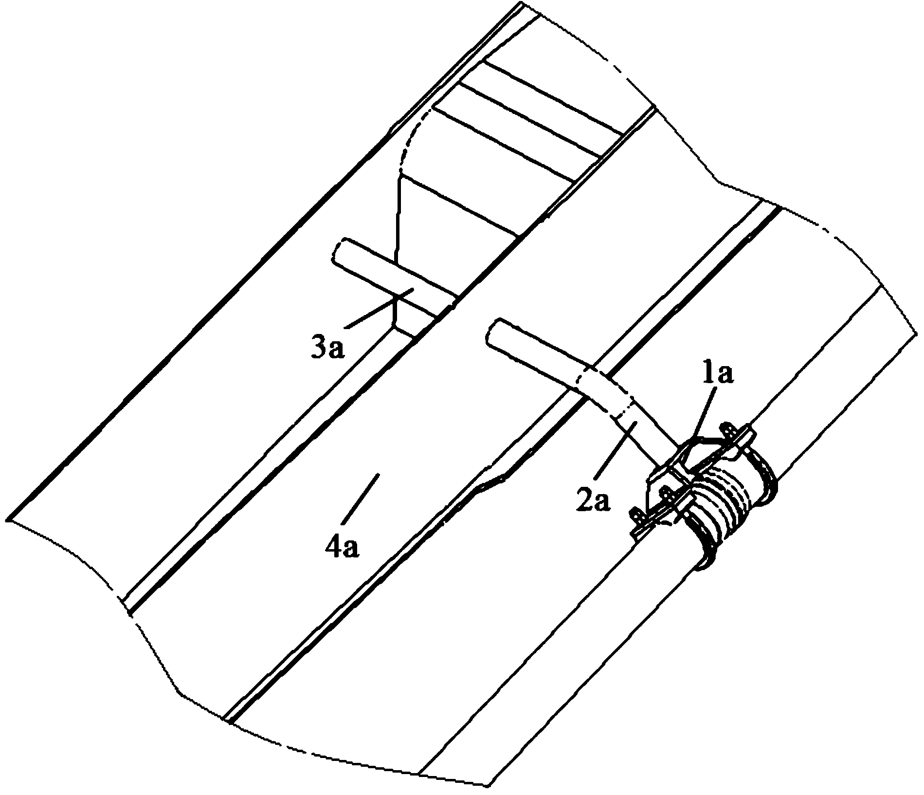 Viscous material conveying pipe supporting device, supporting structure and concrete conveying machinery