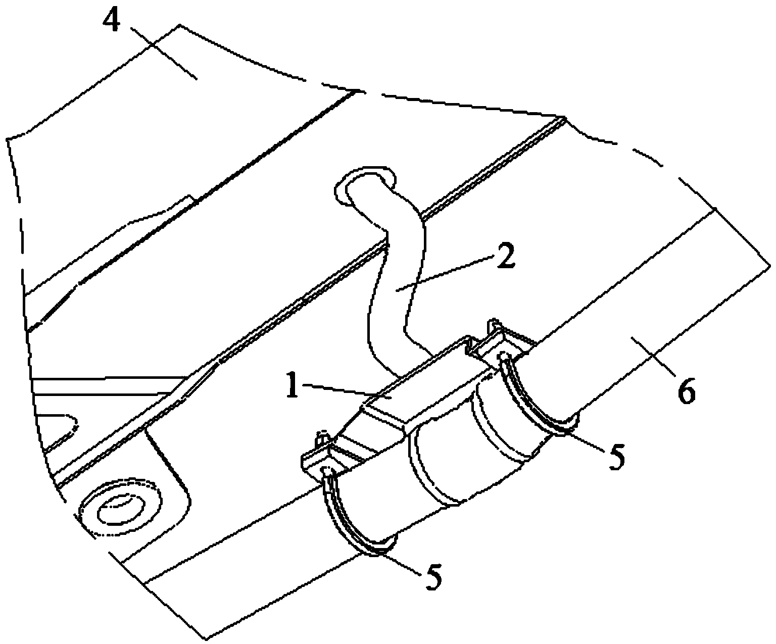 Viscous material conveying pipe supporting device, supporting structure and concrete conveying machinery