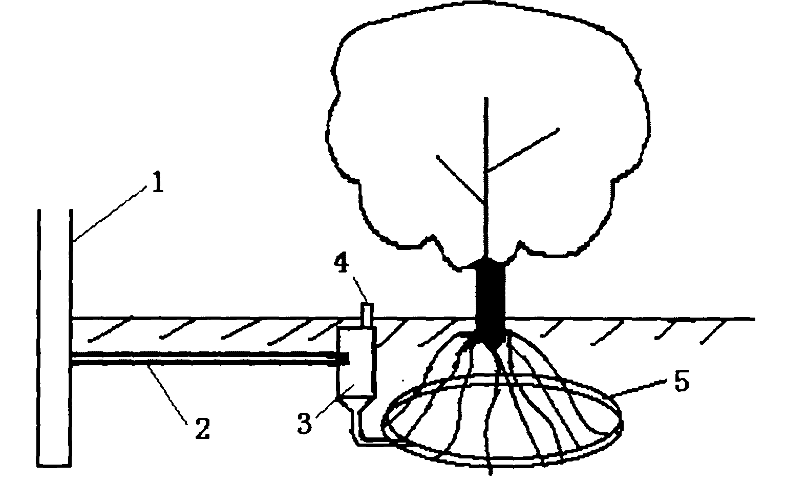 Filtration irrigation method of underground circular artesian spring suitable for trees