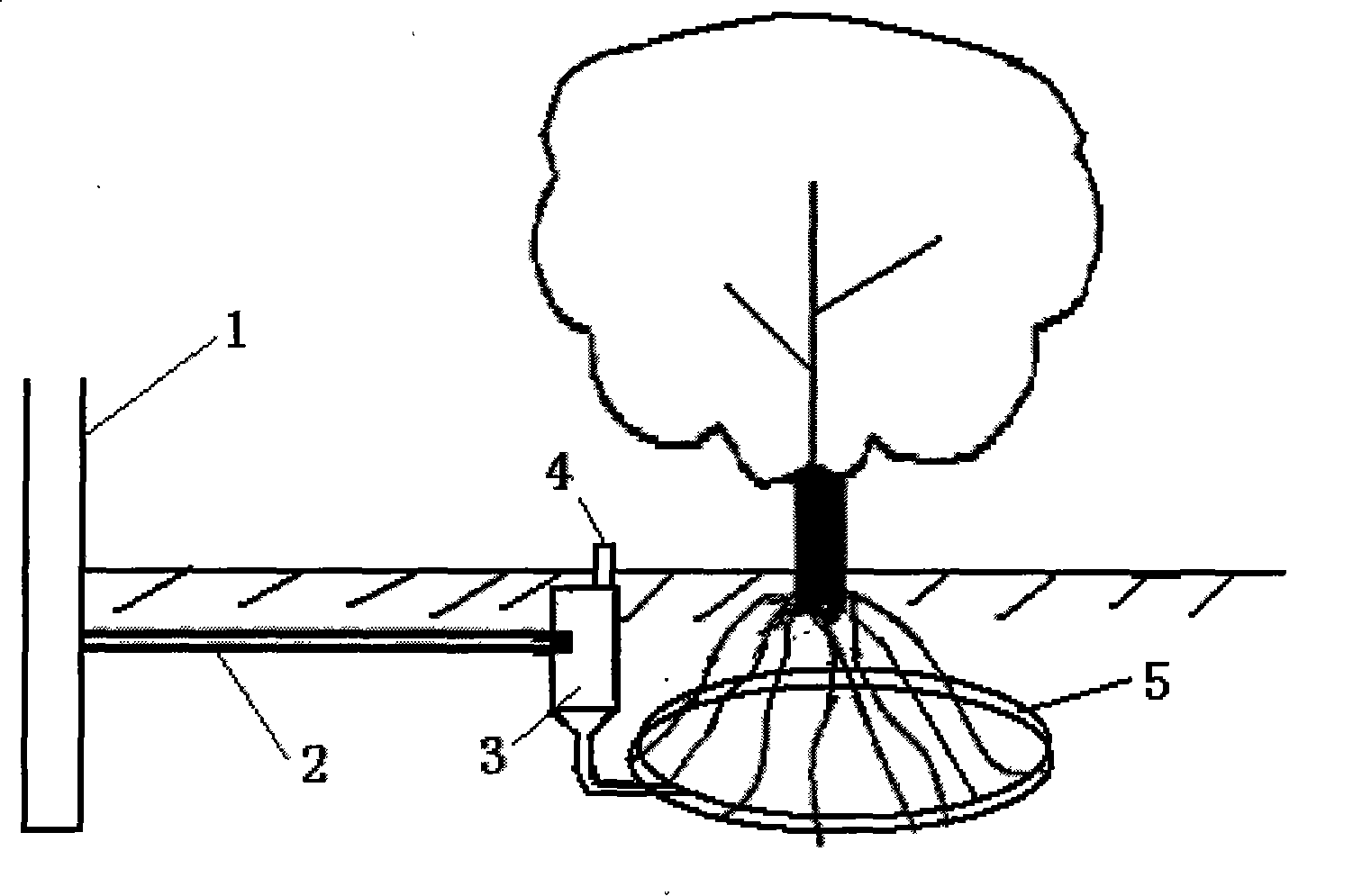 Filtration irrigation method of underground circular artesian spring suitable for trees