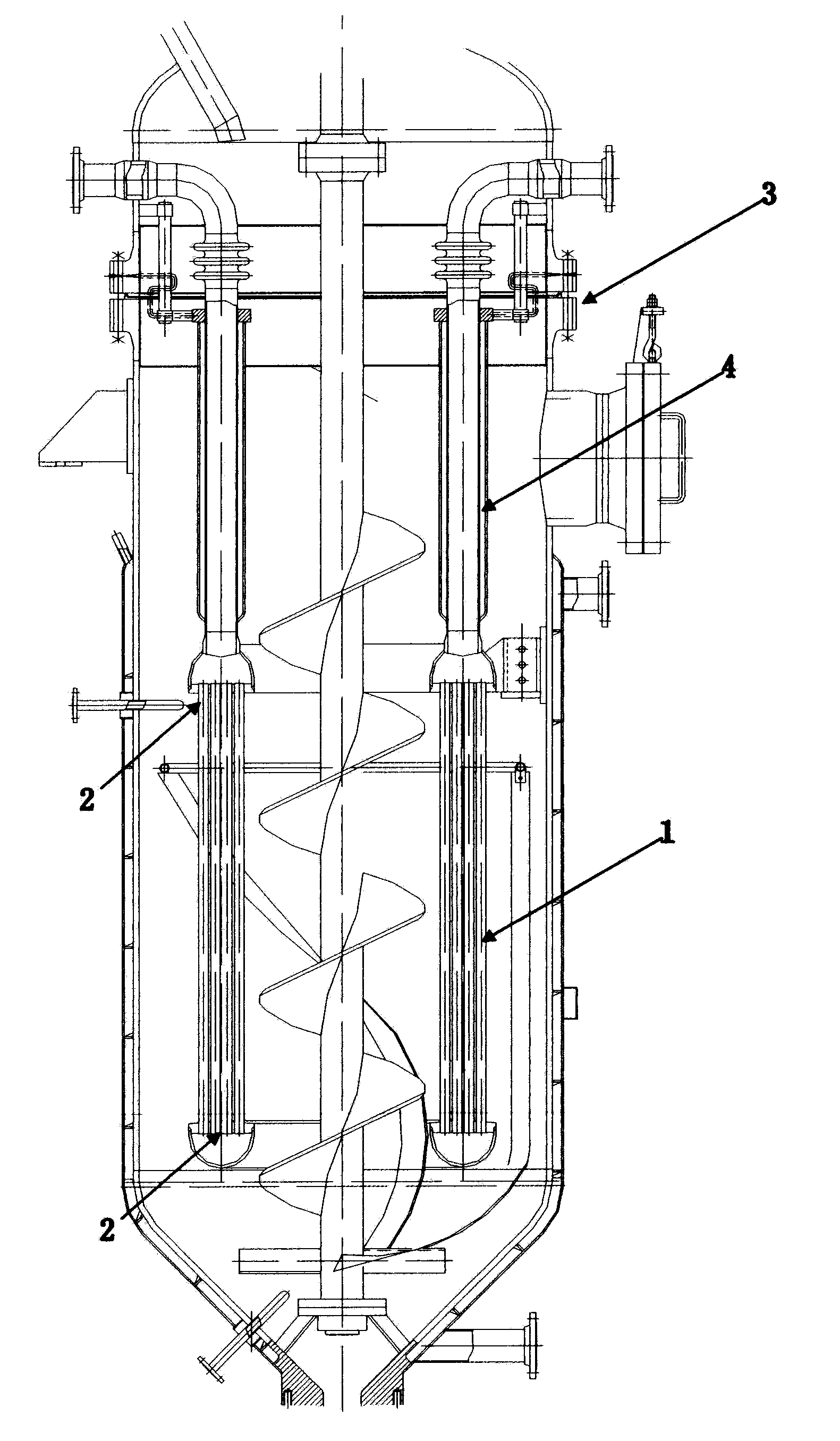 Built-in high-efficiency tube nest reaction heat exchange device