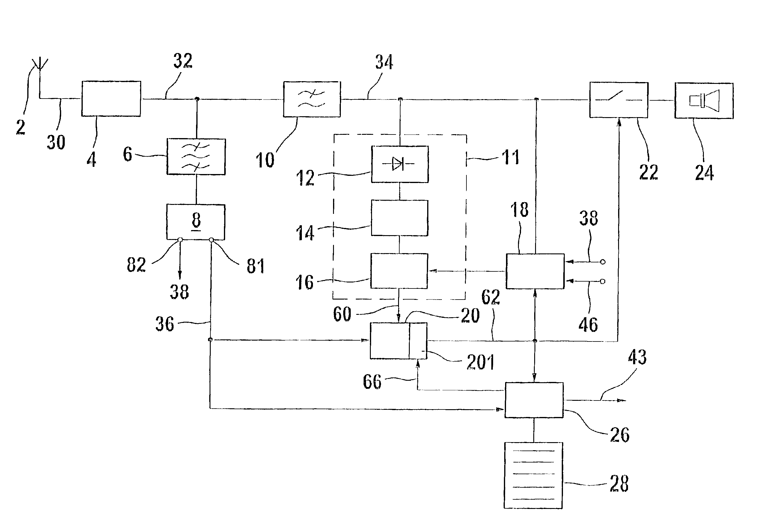 Method for masking interruptions on playback of received radio signals