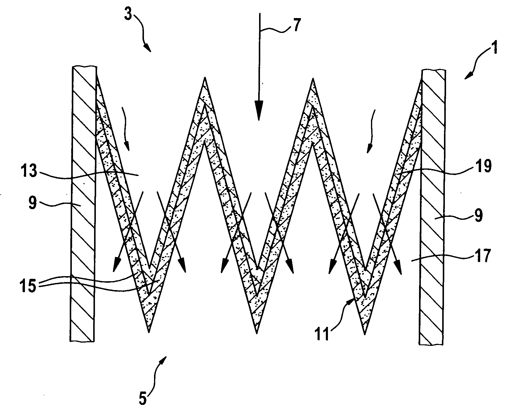 Filter for purifying gas mixtures and method for its manufacture