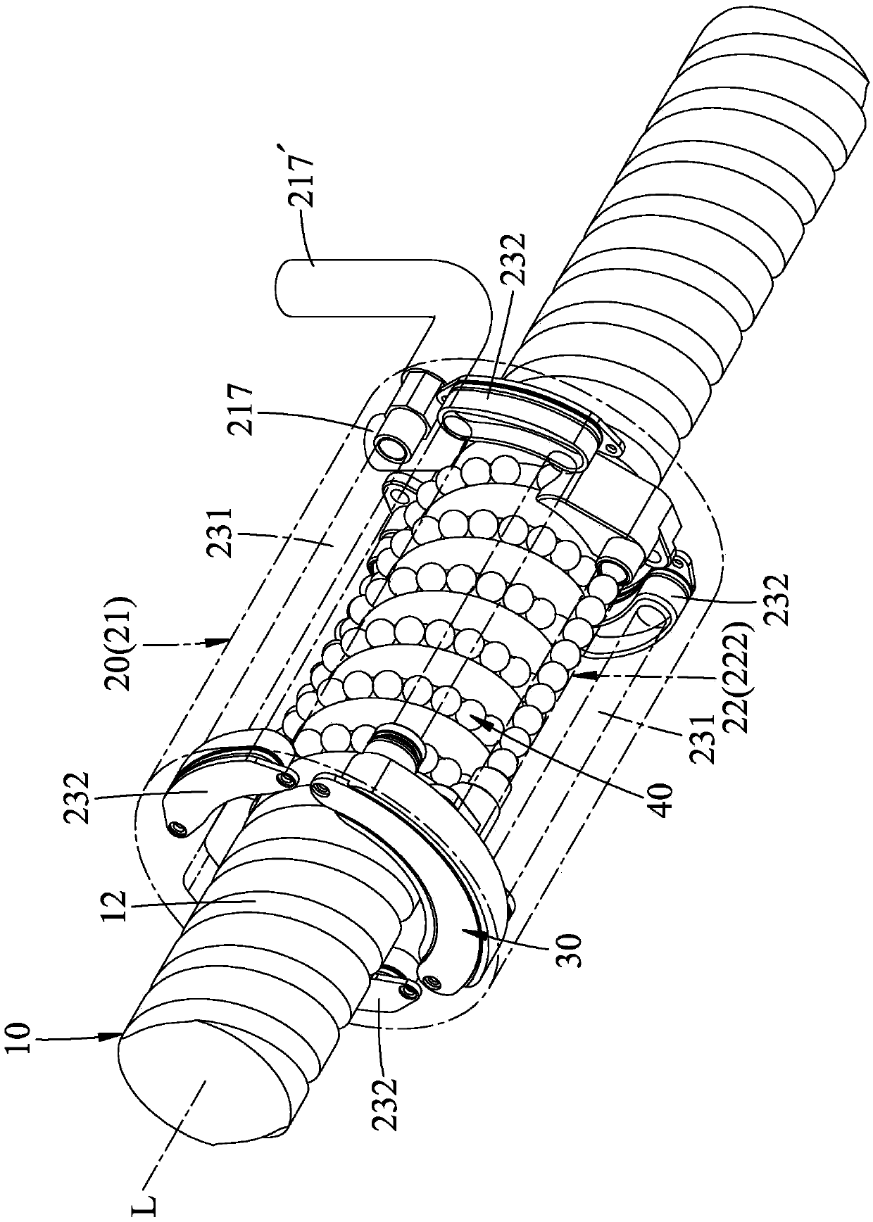 Cooling type ball screw device capable of being used for multi-thread opening circulation