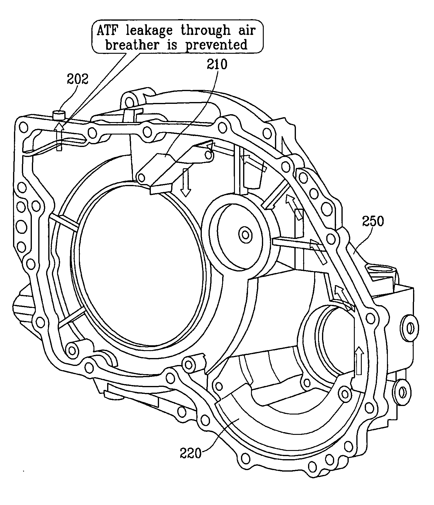 Automatic transmission oil leak prevention device