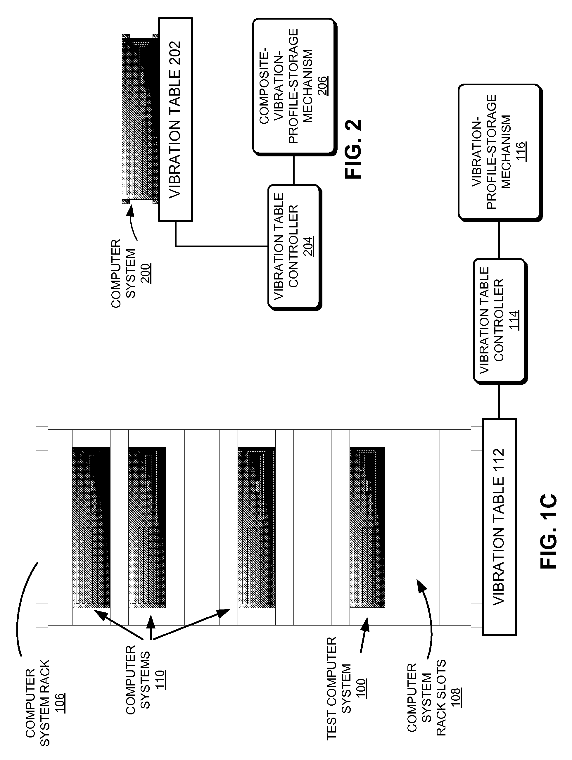 Generating a composite vibration profile for a computer system