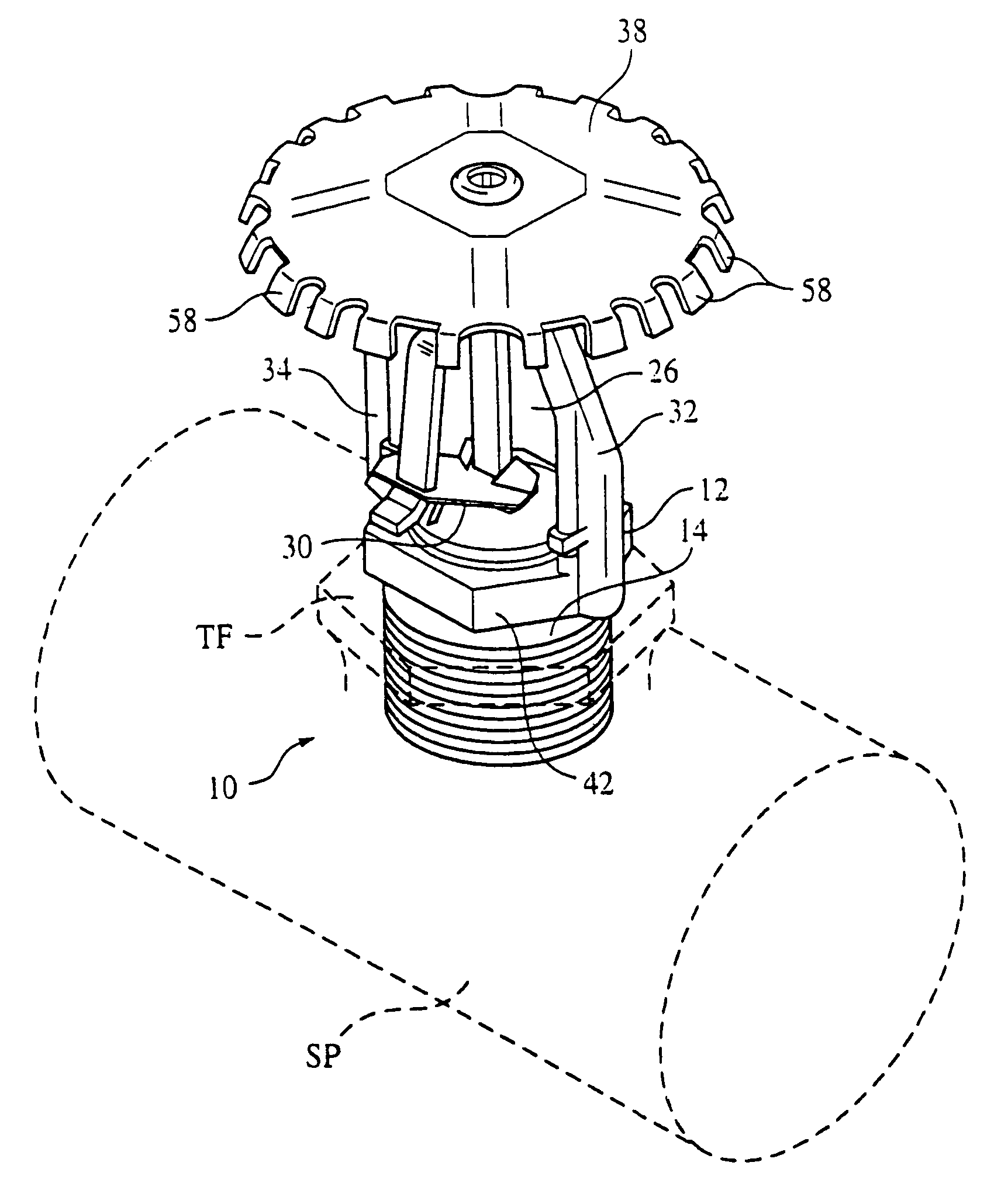 Low pressure, extended coverage, fire protection sprinkler