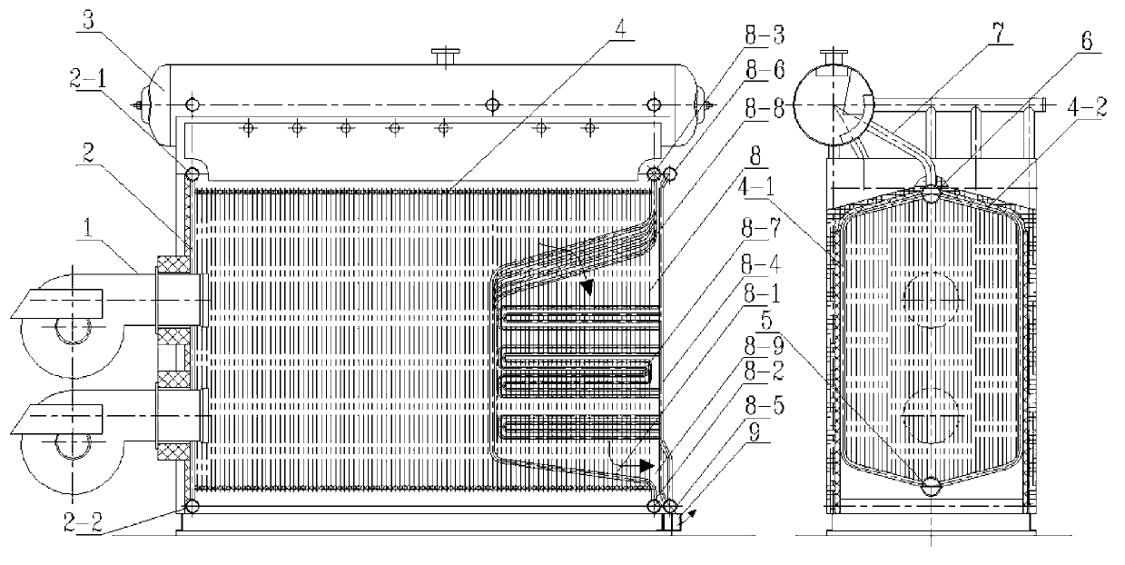 Embedded modularized assembly water pipe fuel oil and fuel gas boiler