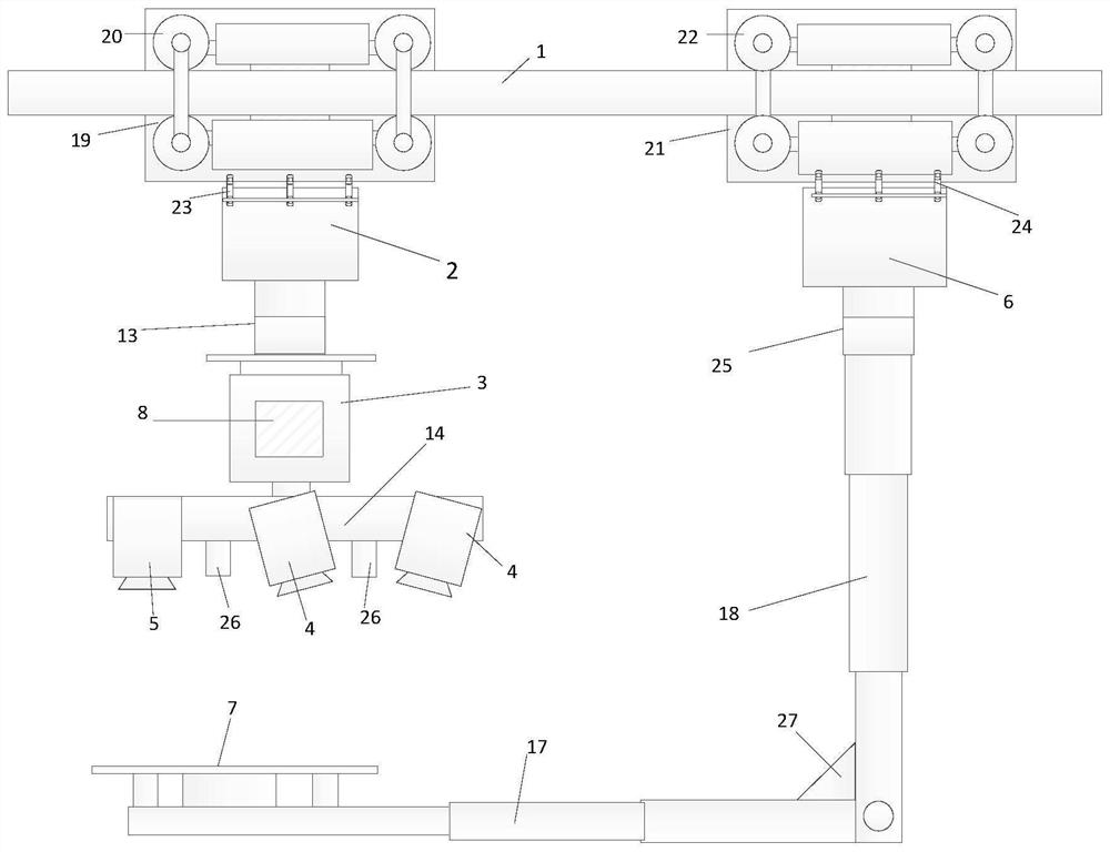 Linear array binocular imaging system for pipe gallery apparent disease detection and working method