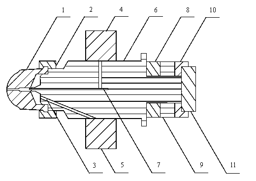 Ultrasonic atomizing device and atomizing method for liquid-containing binder for glass cotton