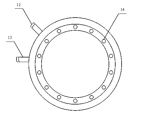 Ultrasonic atomizing device and atomizing method for liquid-containing binder for glass cotton