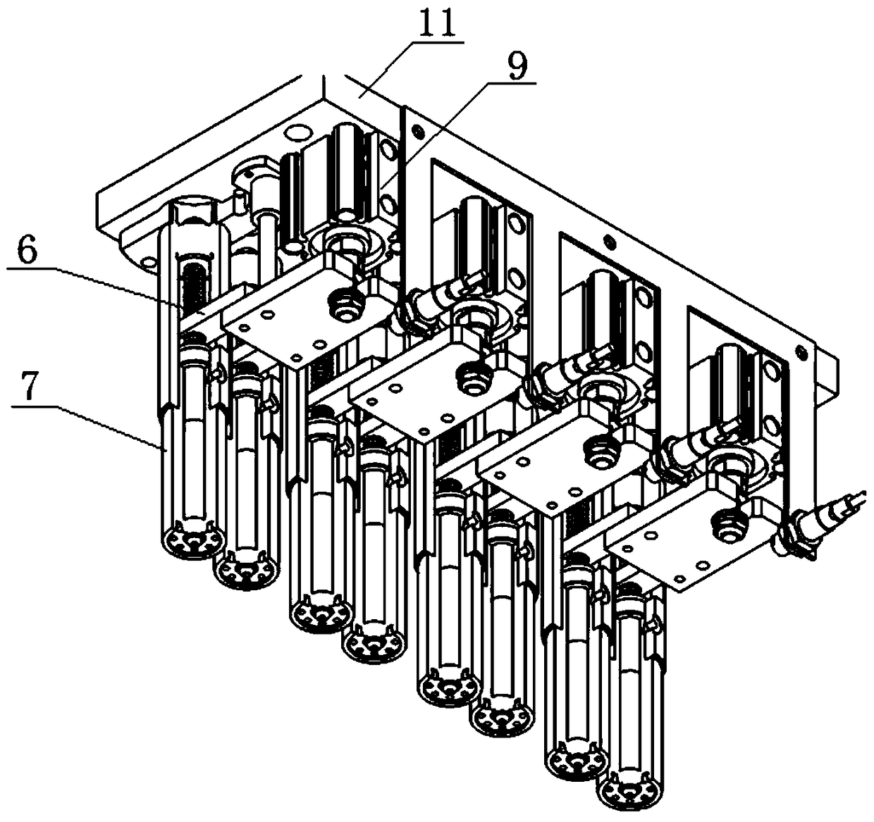 Valve lock piece with material automatic dial type pressure head