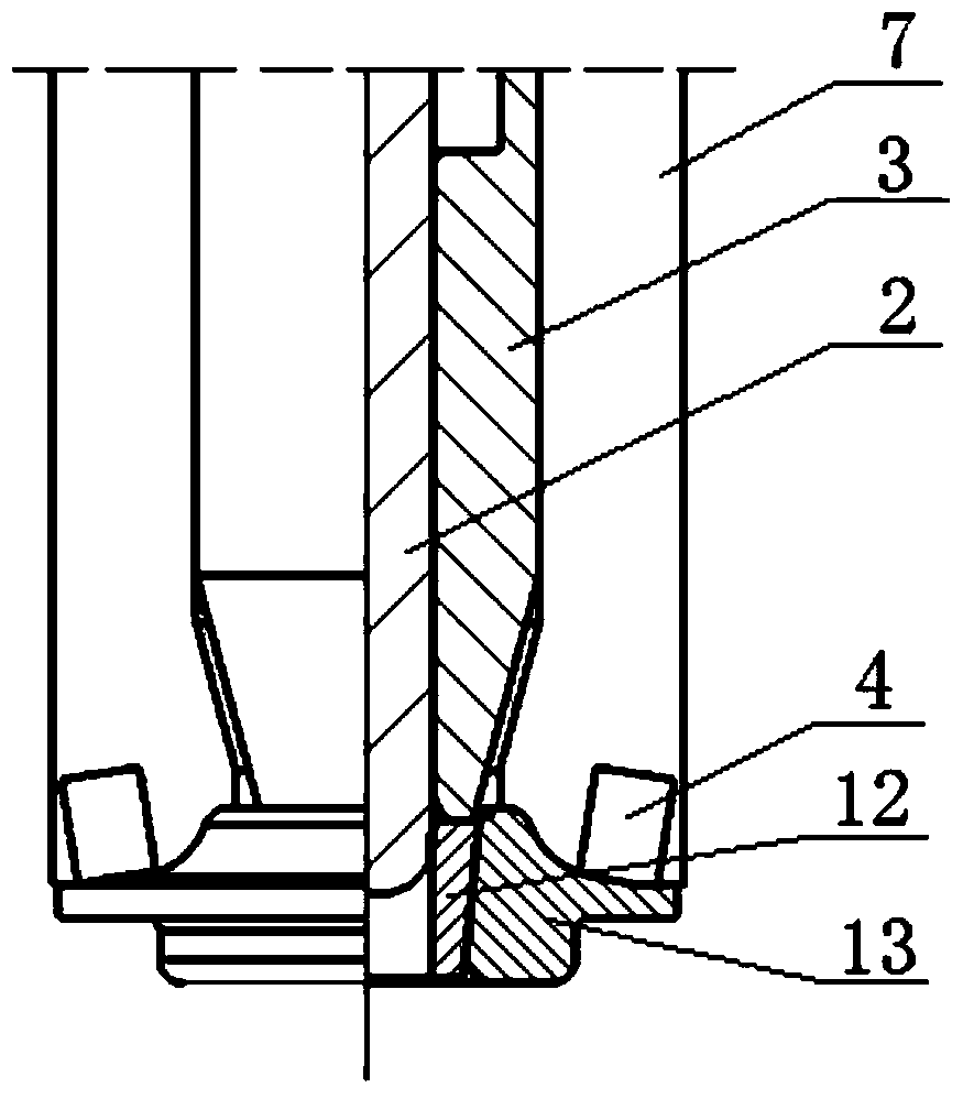 Valve lock piece with material automatic dial type pressure head