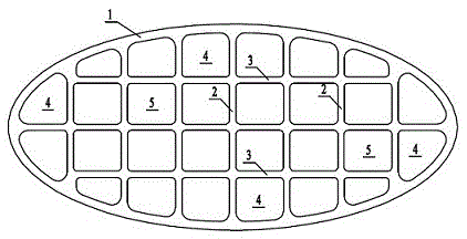 Oblate ellipsoid-shaped bridge sunk shaft foundation favorable for changing course of ship colliding with bridge