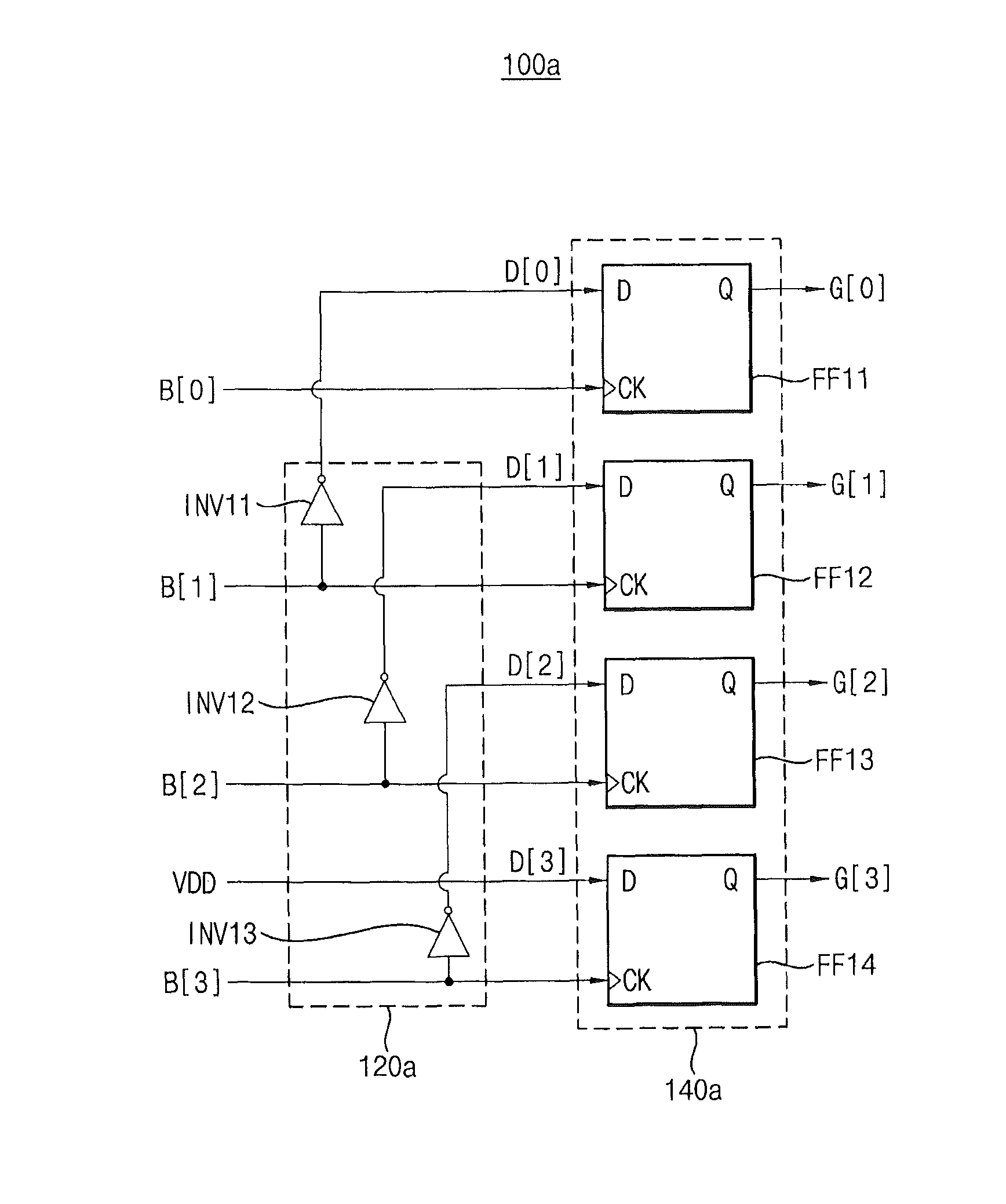 Binary-to-gray converting circuits and gray code counter including the same