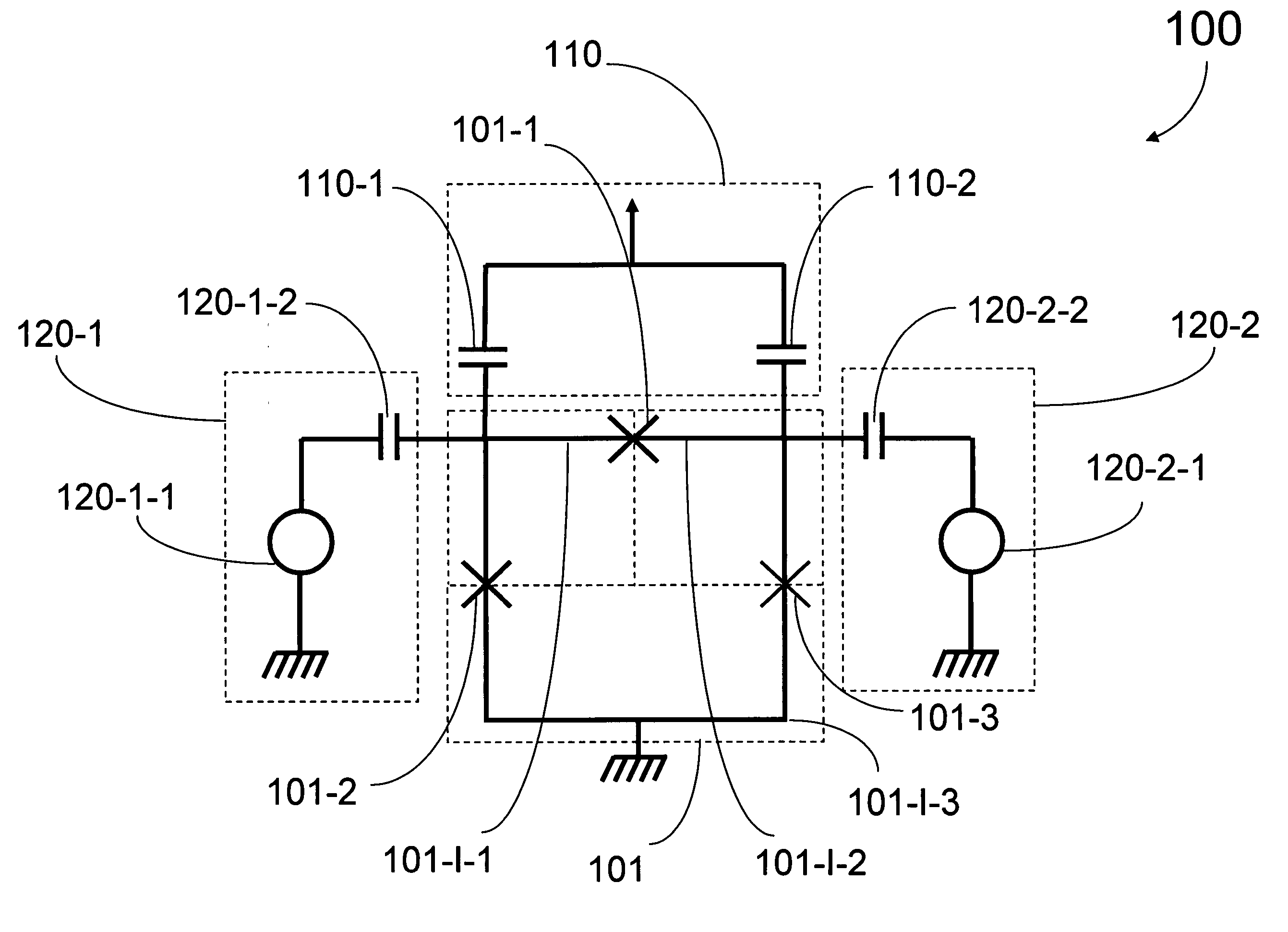 Superconducting qubit with a plurality of capacitive couplings