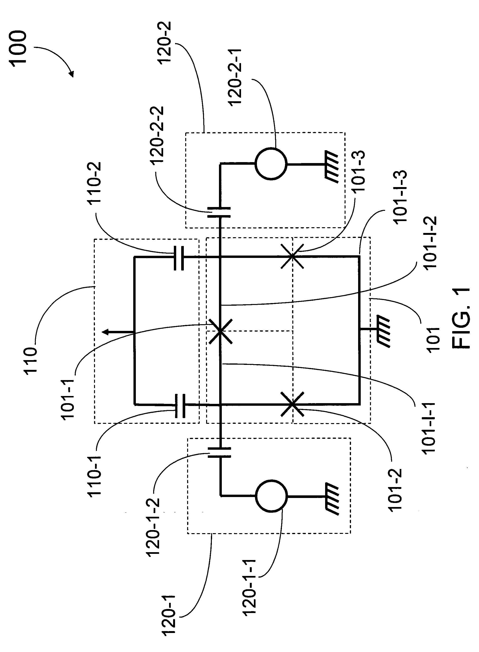 Superconducting qubit with a plurality of capacitive couplings