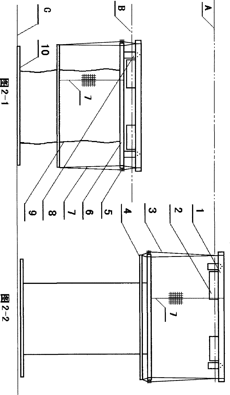 Device for automatically cleaning square frame style net cage by tidal wave underwater