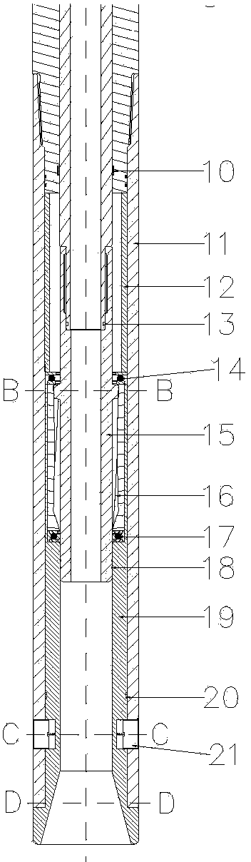 Device for converting longitudinal vibration of drill stem into torsional impact of drill bit