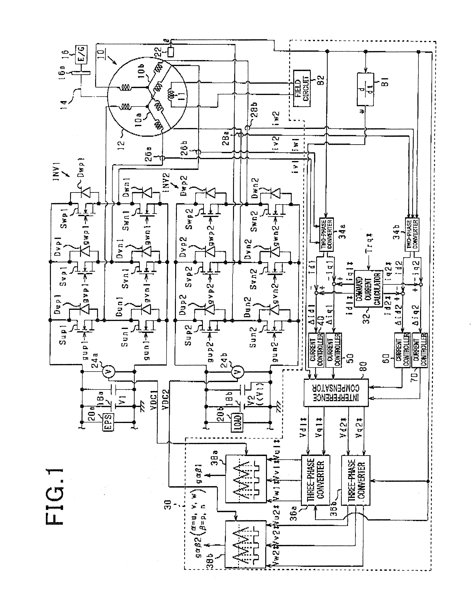 Apparatus for controlling a multi-winding rotary machine