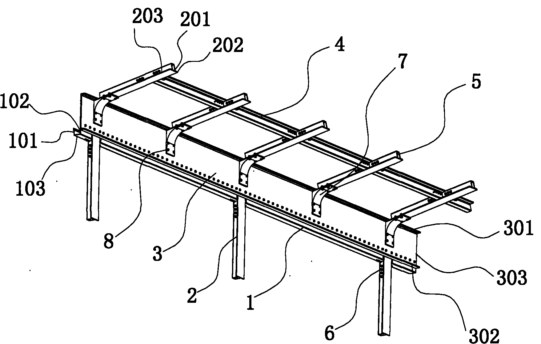 Car frame connecting structure