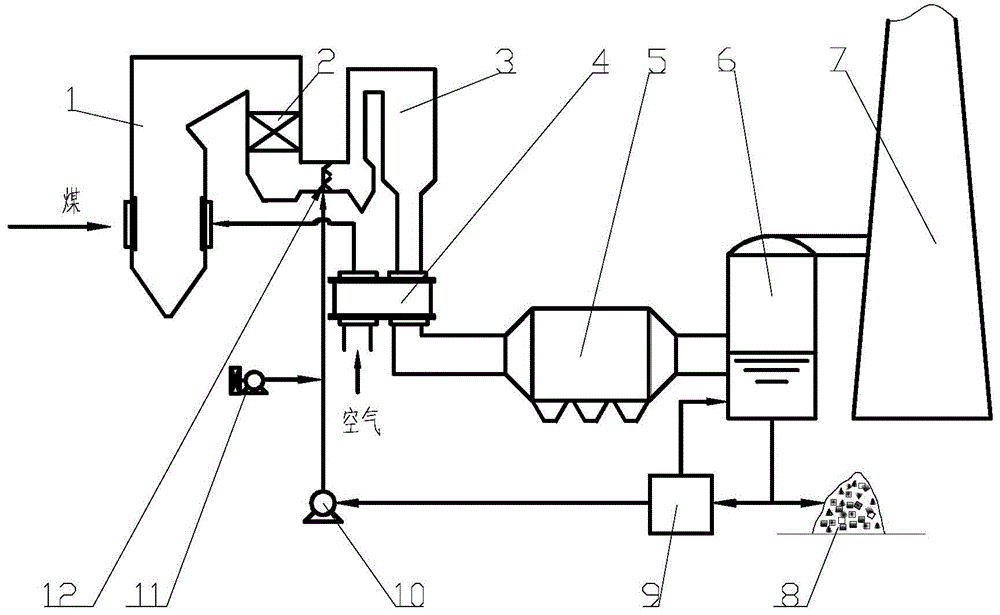 Device and method for oxidizing and removing elemental mercury by using wet flue gas desulfurization wastewater