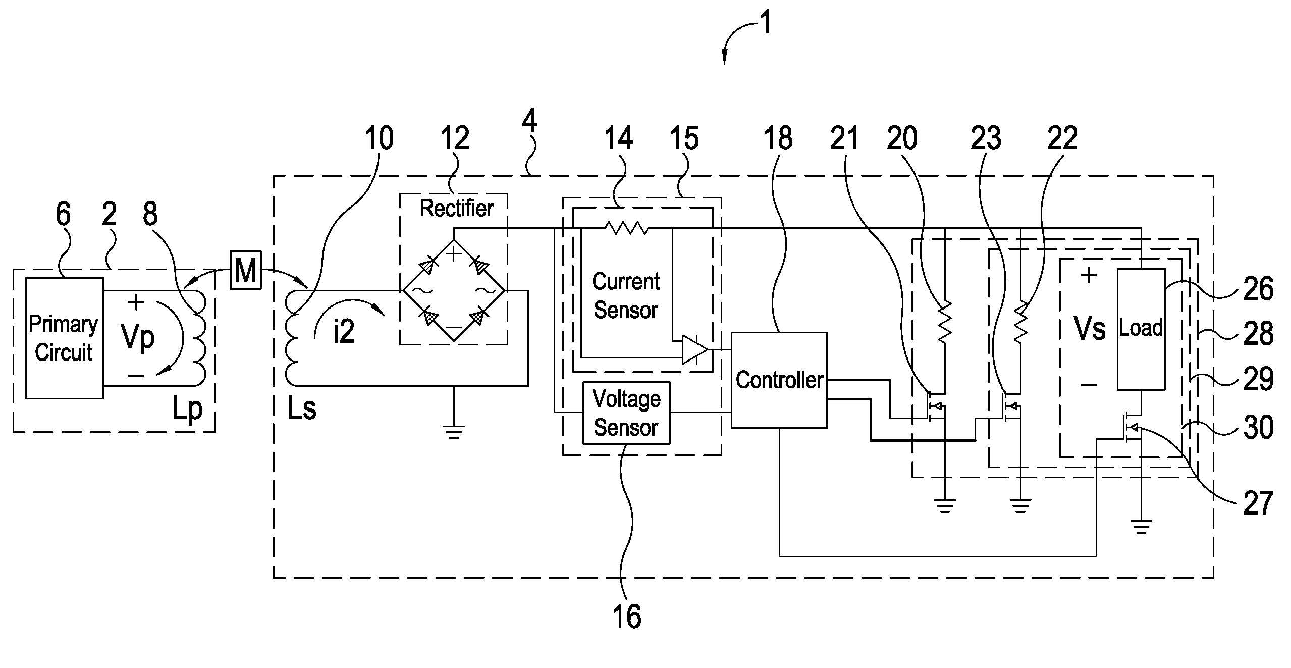 Communication across an inductive link with a dynamic load