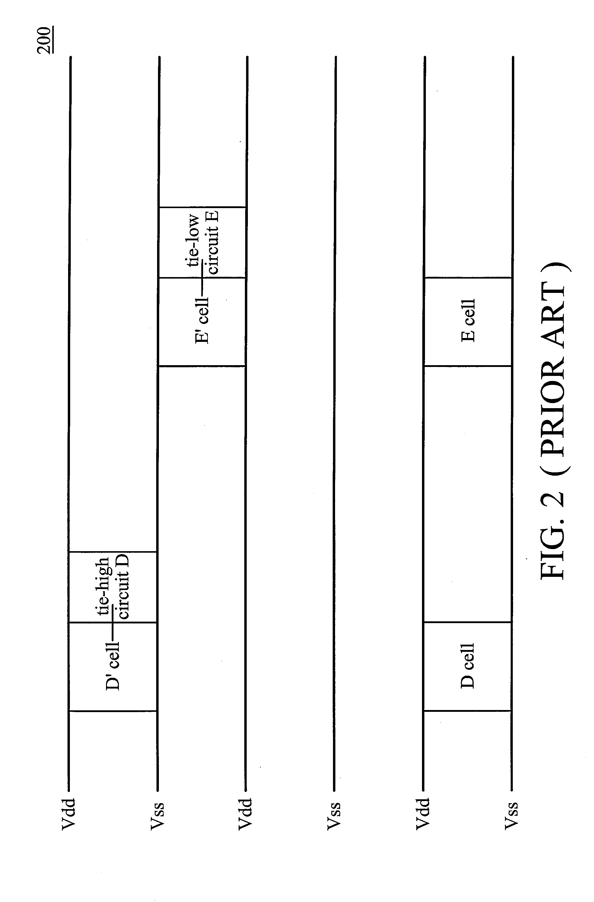 Layout circuit having a combined tie cell