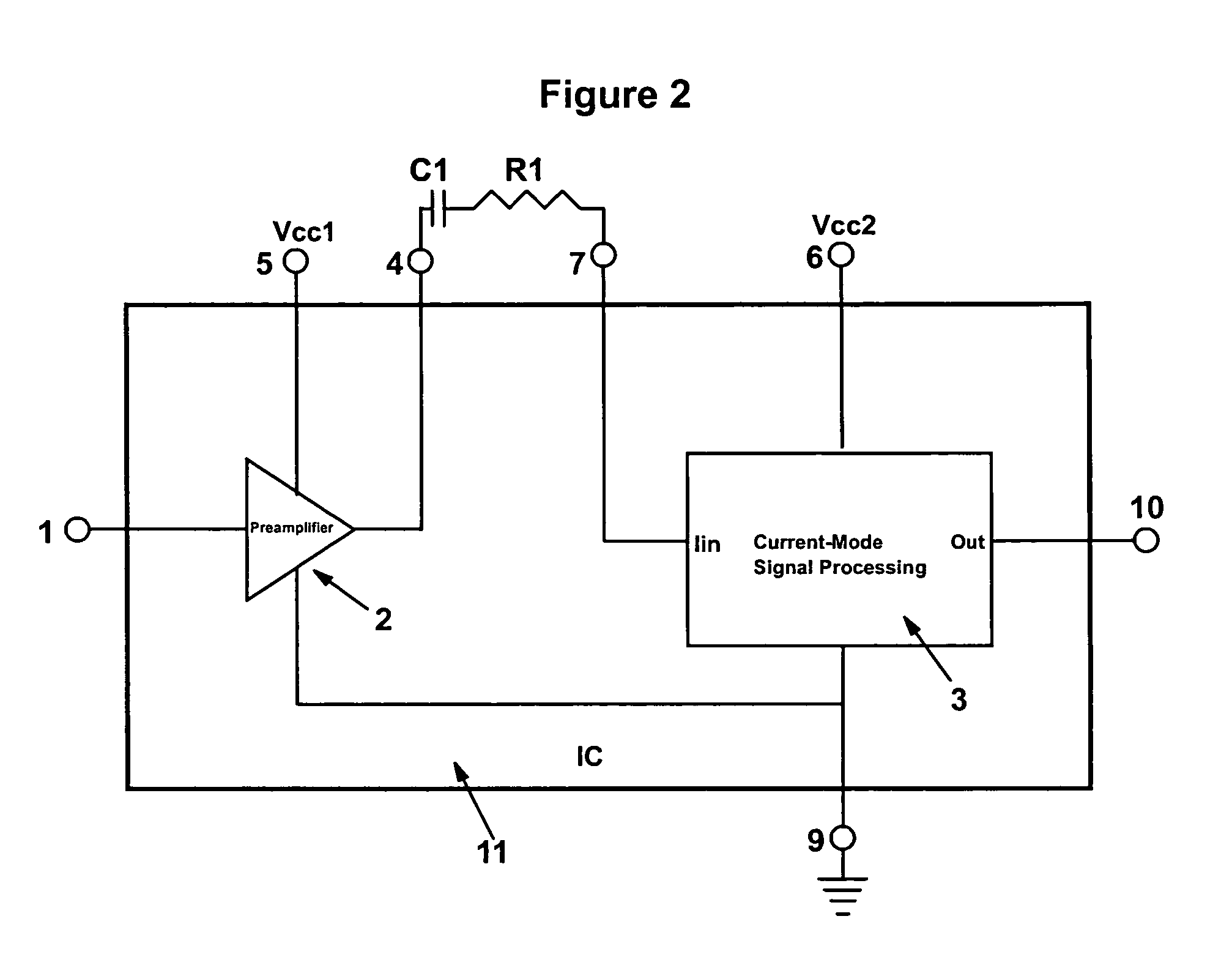 Low-power integrated-circuit signal processor with wide dynamic range