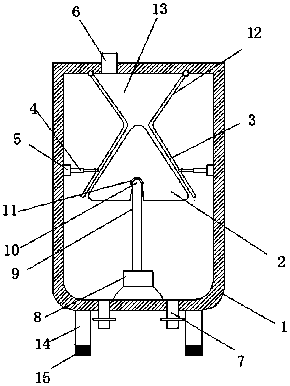 Efficient crushing device for quartz sand