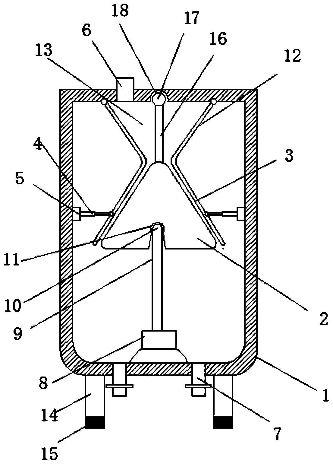 Efficient crushing device for quartz sand