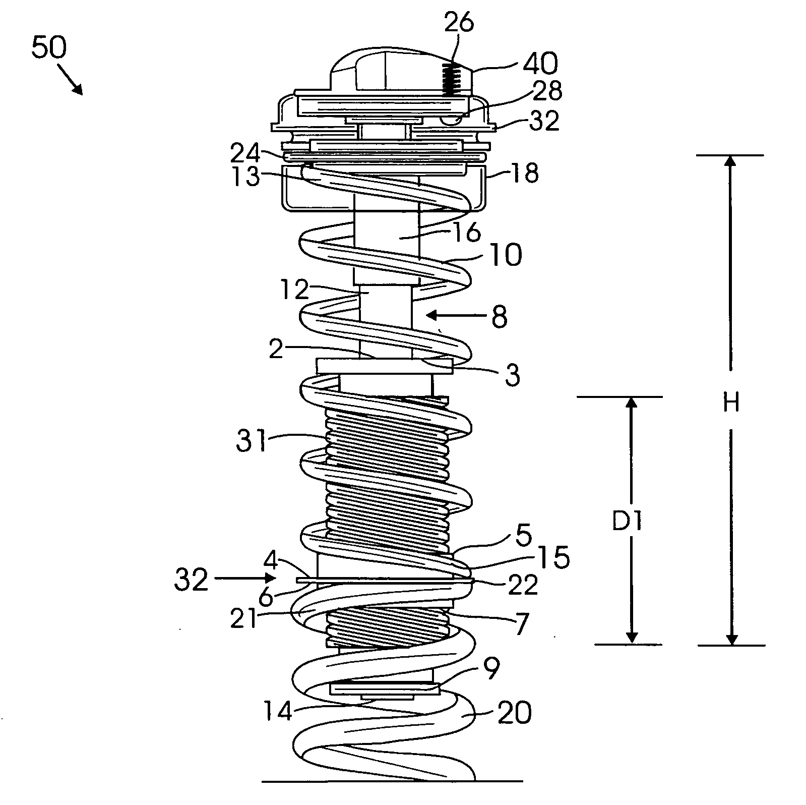 Adjustable and progressive coil spring system for two wheeled vehicles