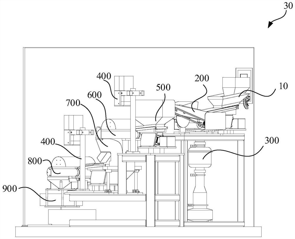 Feeding structure, feeding device and seed testing machine