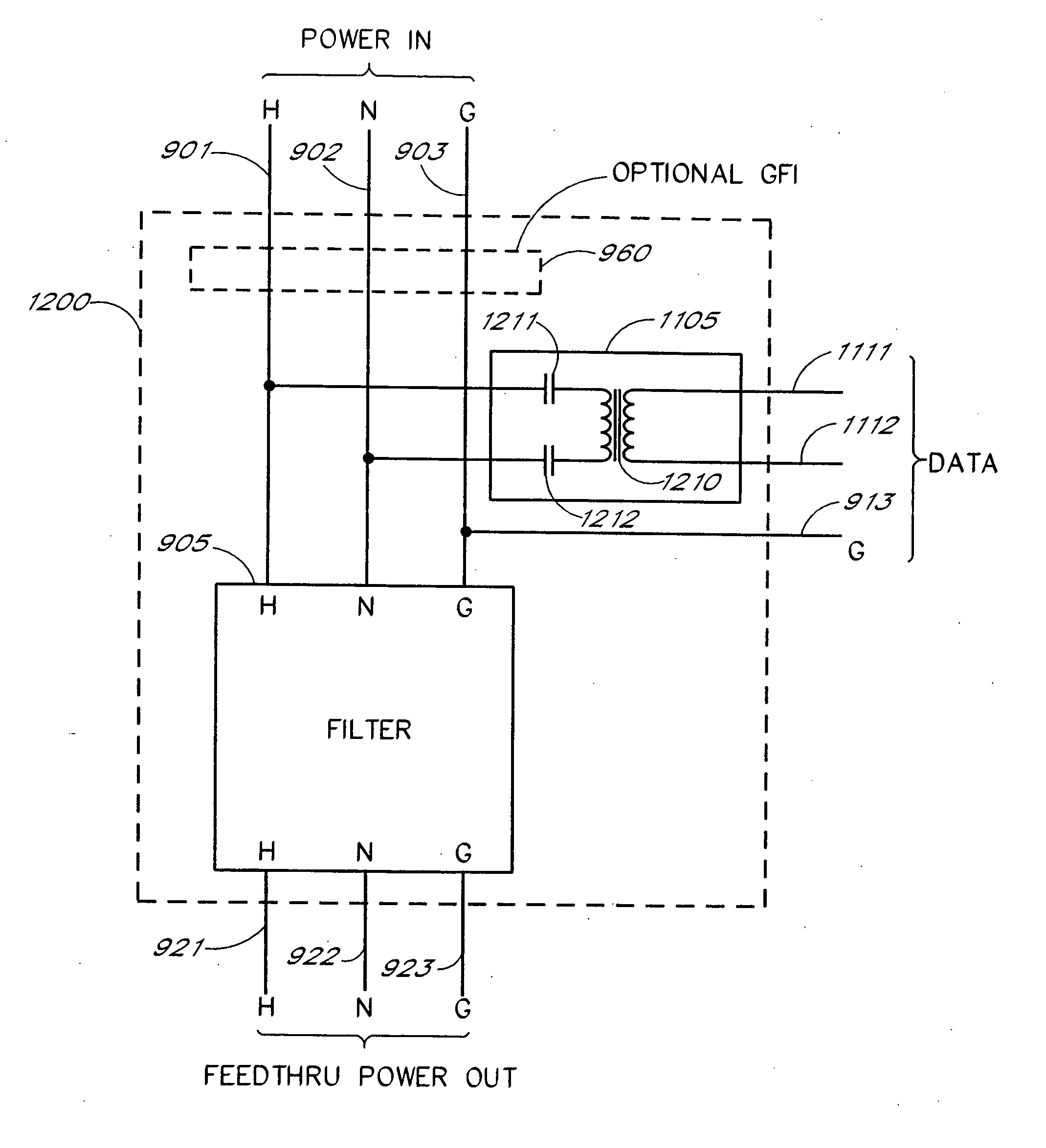 Modular power line network adapter