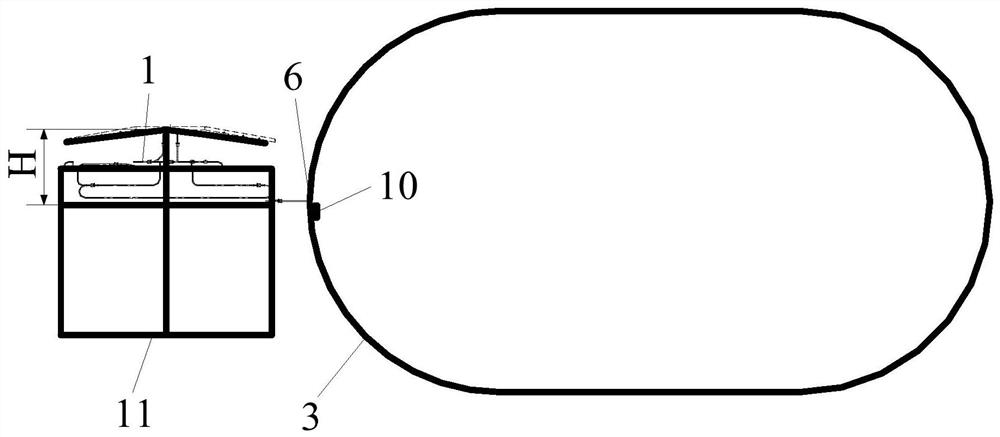 A lunar surface working medium emission equivalent test device and method