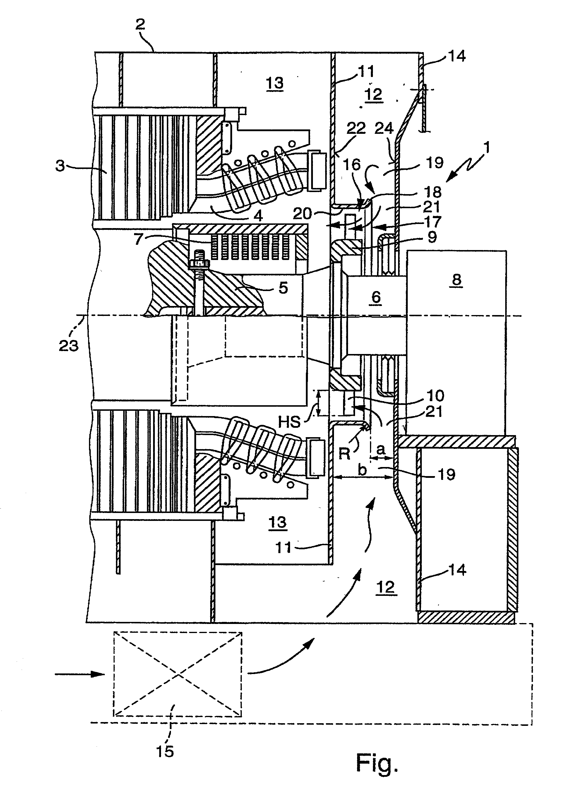 Gas-cooled machine, in particular a turbo-generator