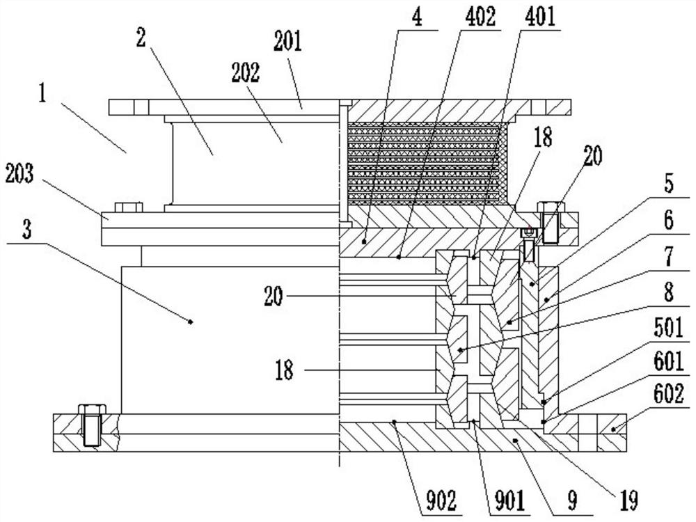 A three-dimensional shock-isolation bearing