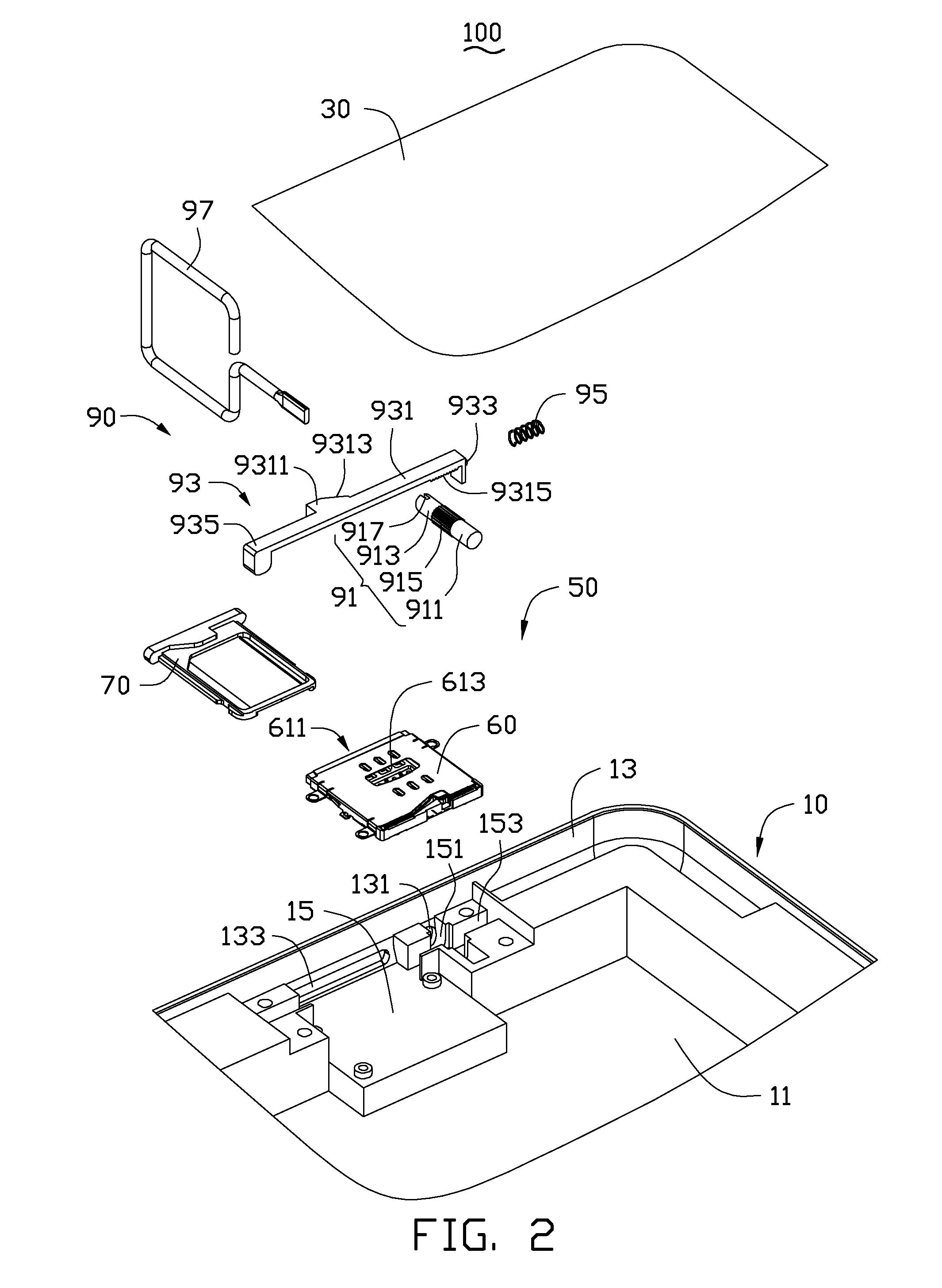 Chip card holding mechanism and portable electronic device using the same